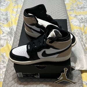 Nike High-Top Sneakers in Black, White, and Tan